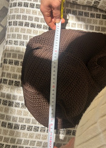 Kahverengi Örgü Bohem Kadın Çanta el örgüsü - Görsel 4