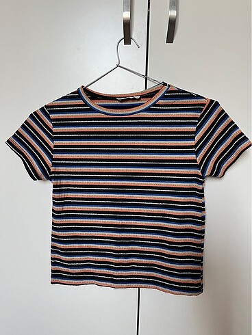 Çizgili crop top