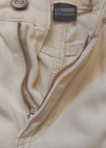 LC Waikiki Bej Regular Fit Kız Çocuk Kot Pantolon