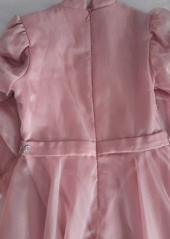 Pembe Drapeli Uzun Abiye Elbise - Görsel 4