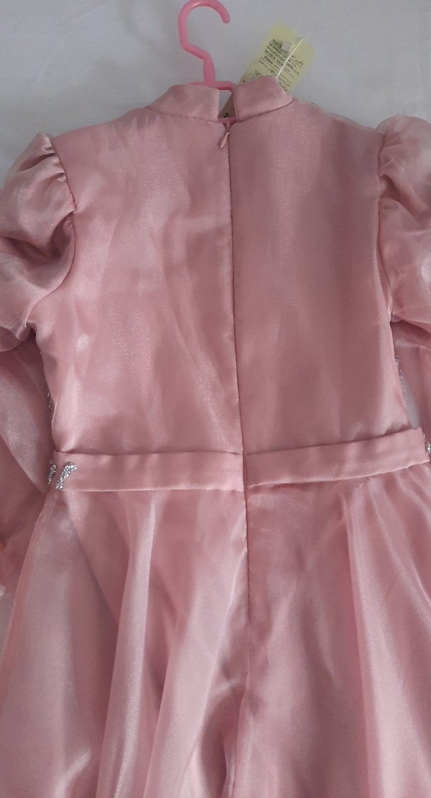 Pembe Drapeli Uzun Abiye Elbise - Görsel 4