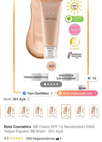 Note BB Krem SPF 15 - Bej - Görsel 4