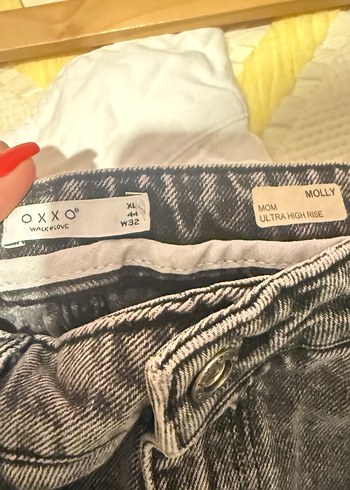 Gri Bol kesim bilekte Kot Pantolon - Görsel 4