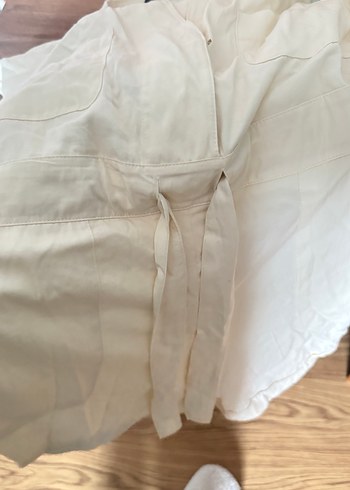 Beyaz V Yakalı Rahat Kesim tulum - Görsel 6