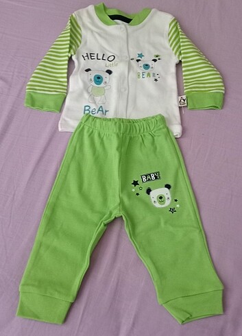 6-9 Ay Beden yeşil Renk Bebek zibini