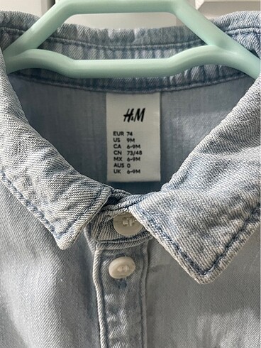 6-9 Ay Beden turkuaz Renk H&M erkek bebek gömlek
