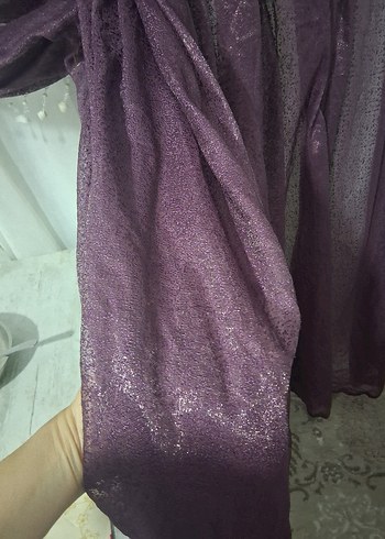 Mor İşlemeli kruvaze Perde - Görsel 3