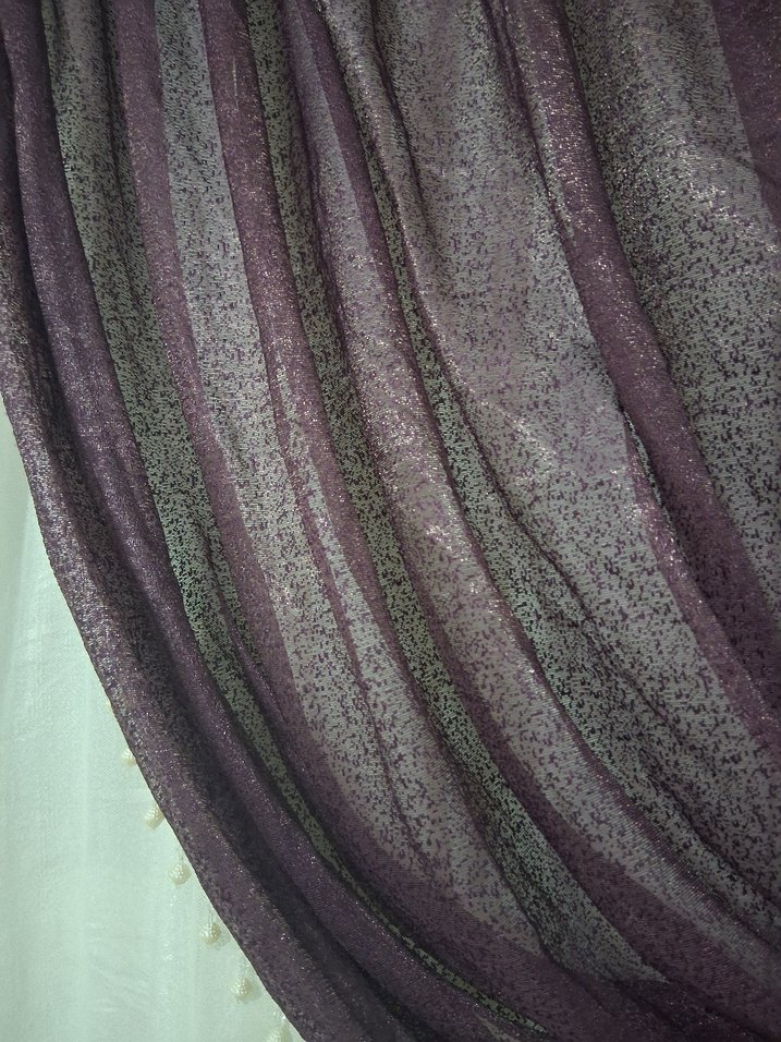 Mor İşlemeli kruvaze Perde - Görsel 4