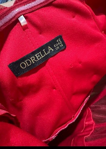 Uzun Kırmızı Drapeli Straplez Kadın Abiye - Görsel 6