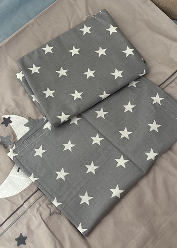 Gri Ay ve Yıldız Desenli Çocuk Uyku Seti - Görsel 3