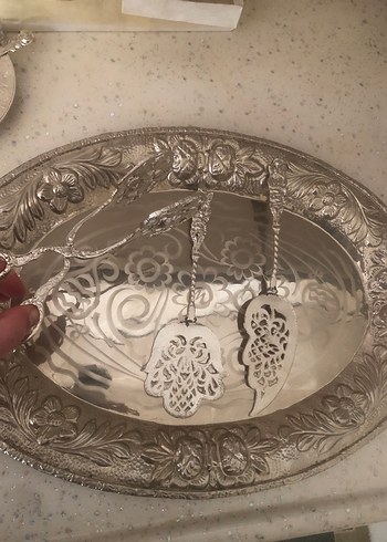 Parlak Gümüş rengi çay seti Renkli Bohem Tarzı Sofra Takımı - Görsel 9