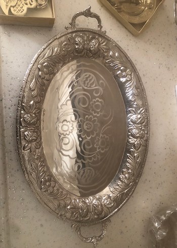 Parlak Gümüş rengi çay seti Renkli Bohem Tarzı Sofra Takımı - Görsel 5