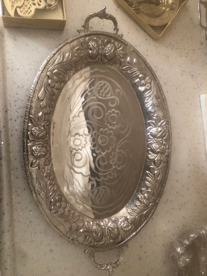 Parlak Gümüş rengi çay seti Renkli Bohem Tarzı Sofra Takımı - Görsel 5