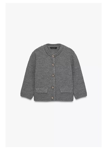 ZARA TAŞ DÜĞMELİ TRİKO CEKET - Görsel 3