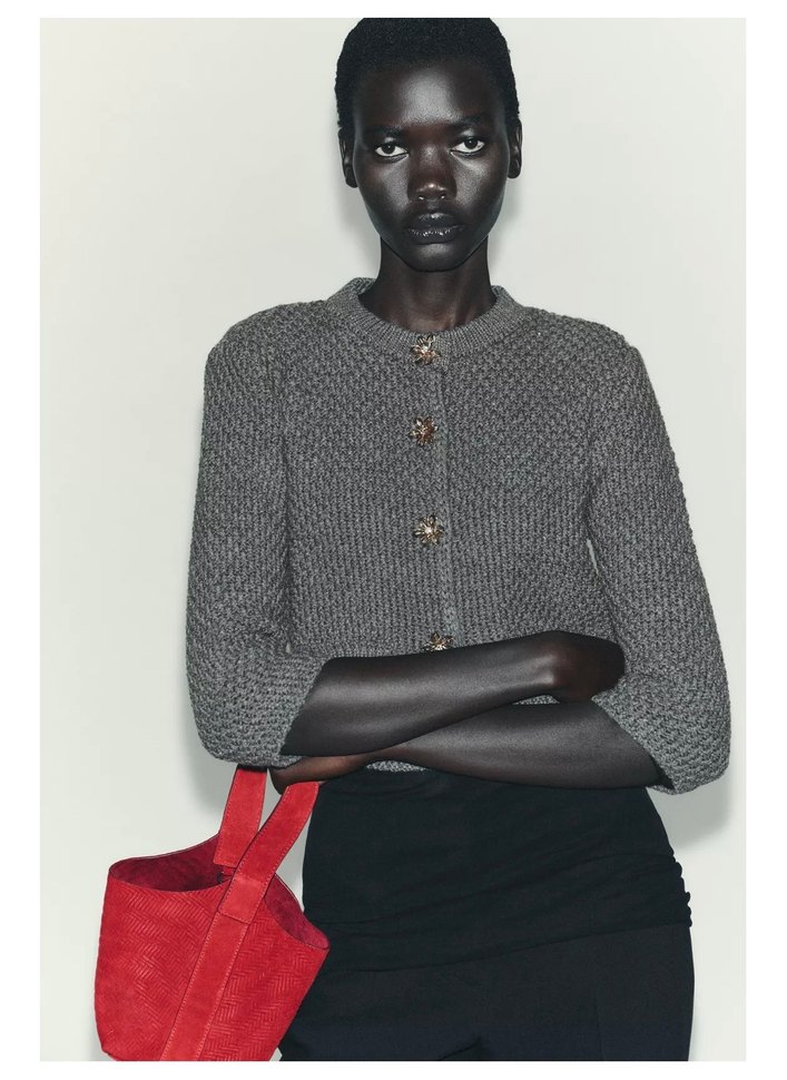 ZARA TAŞ DÜĞMELİ TRİKO CEKET - Görsel 2