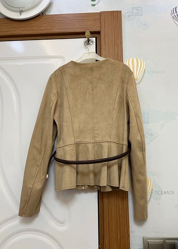 ZARA KEMERLİ SÜET PEPLUM CEKET - Görsel 5