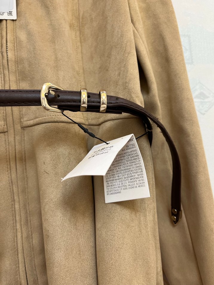 ZARA KEMERLİ SÜET PEPLUM CEKET - Görsel 4