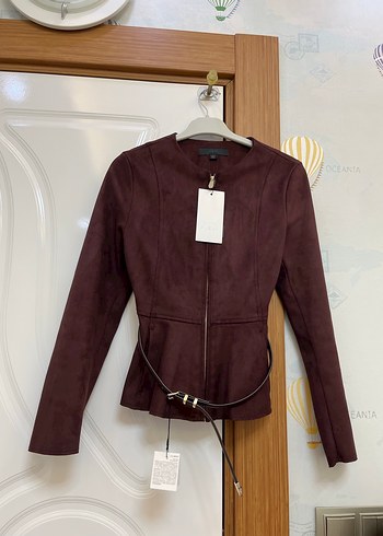 ZARA KEMERLİ SÜET PEPLUM CEKET - Görsel 4