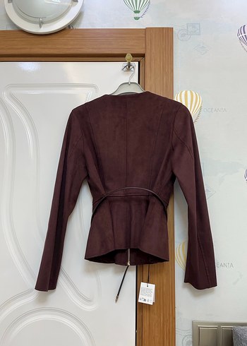 ZARA KEMERLİ SÜET PEPLUM CEKET - Görsel 6