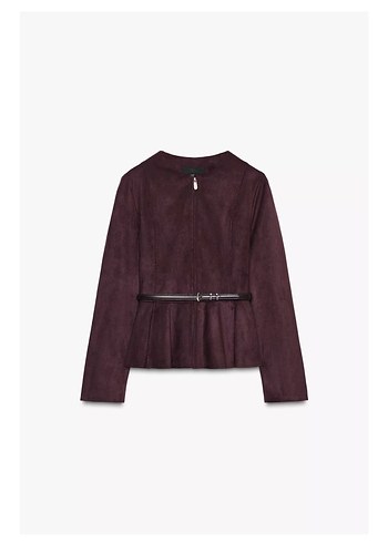 ZARA KEMERLİ SÜET PEPLUM CEKET - Görsel 2