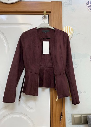 ZARA KEMERLİ SÜET PEPLUM CEKET - Görsel 3