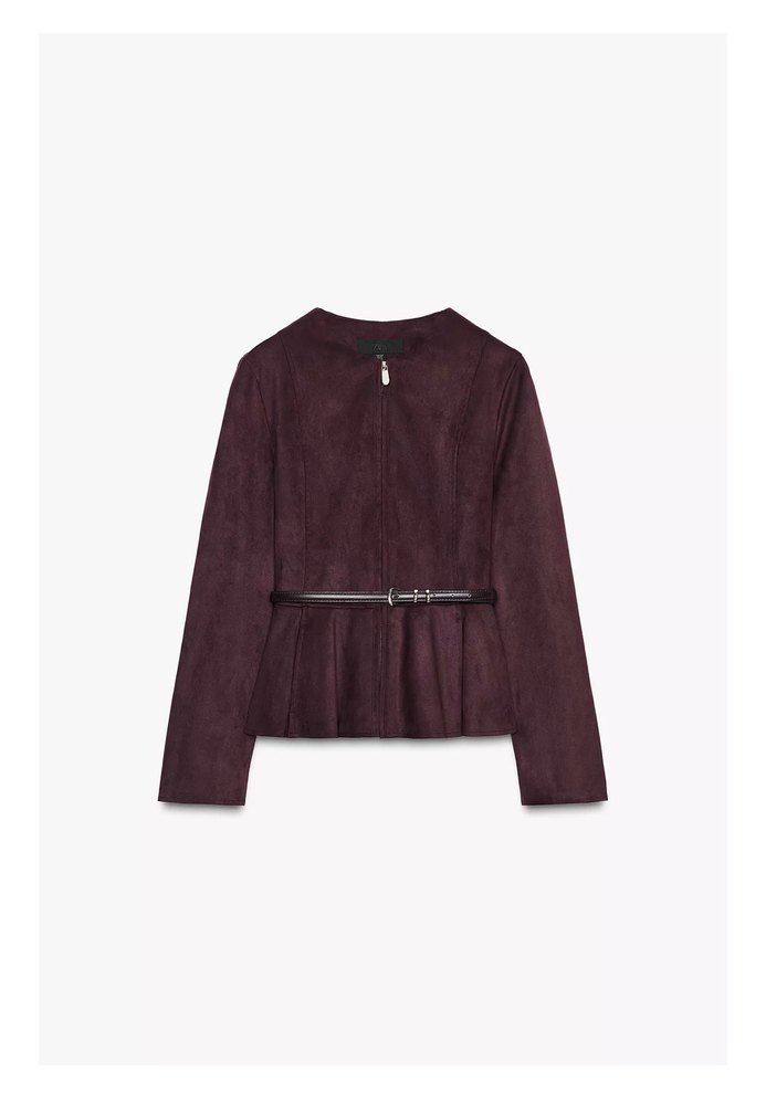 ZARA KEMERLİ SÜET PEPLUM CEKET - Görsel 2