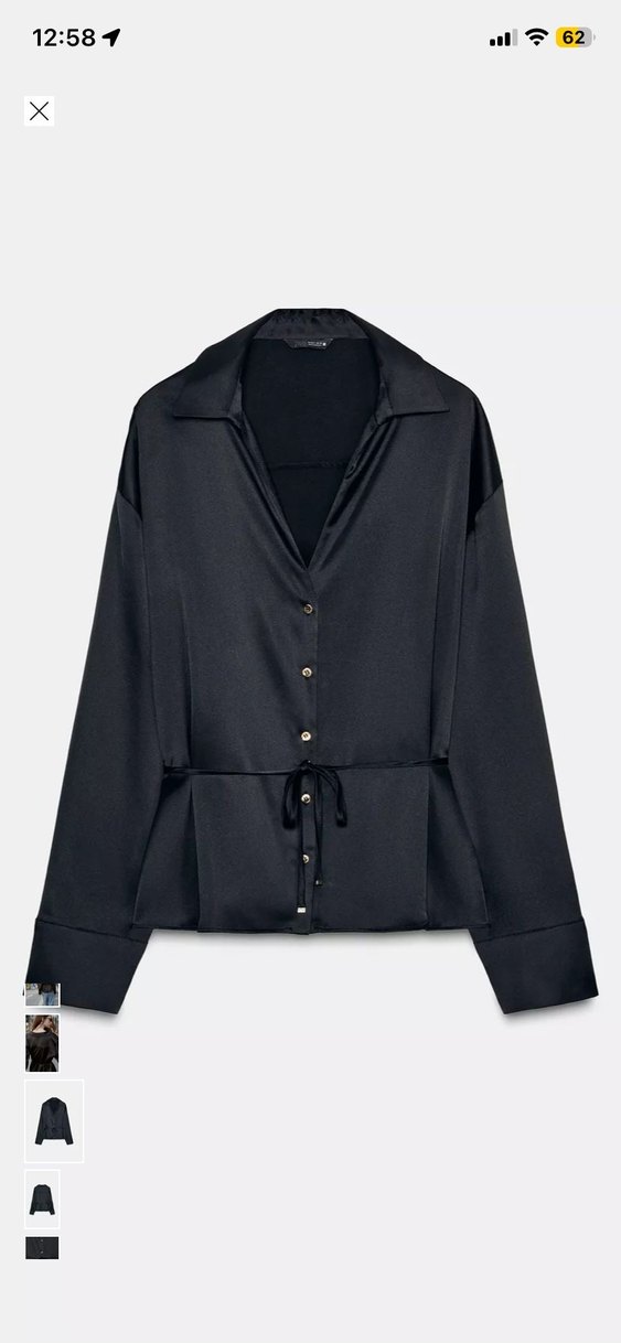 ZARA İNCE KEMERLİ SATEN BLUZ - Görsel 2