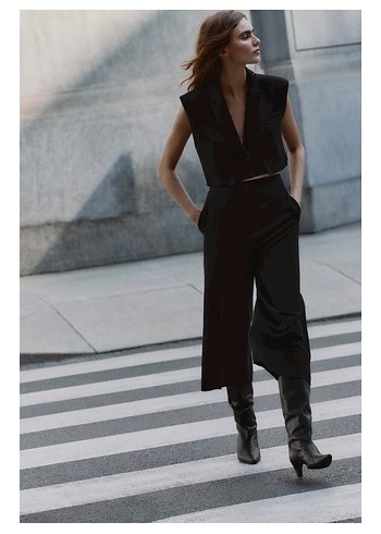 ZARA YÜKSEK BEL CULOTTE PANTOLON - Görsel 2