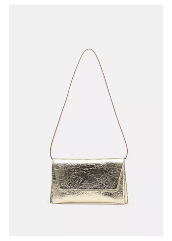 Zara Parlak Siyah Deri Kadın Portföy Çanta - Görsel 3