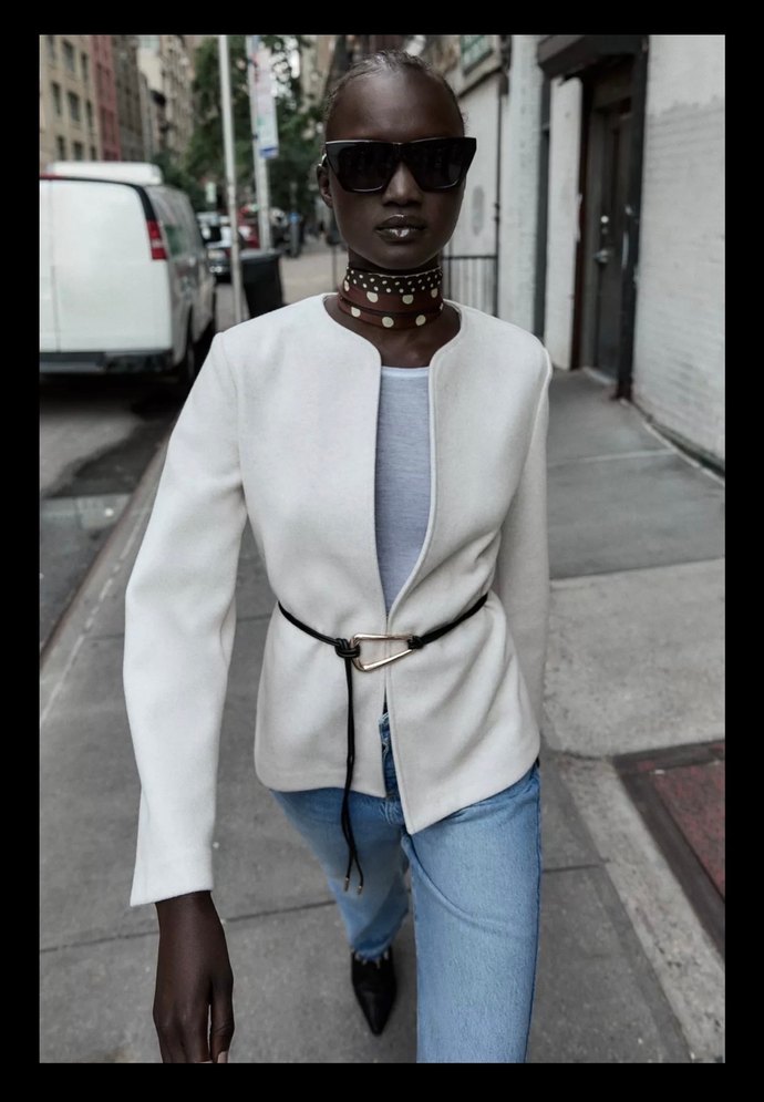 ZARA KEMERLİ BİSİKLET YAKA BLAZER - Görsel 2