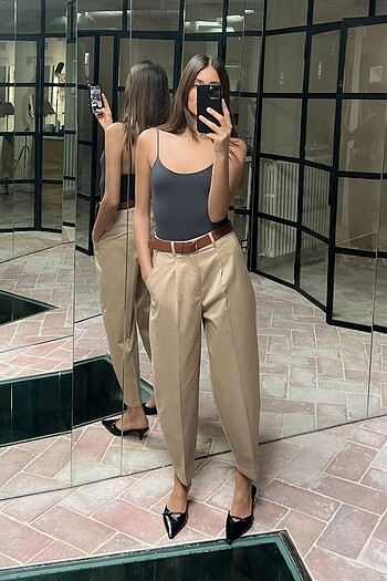 ZARA KEMERLİ CHINO PANTOLON