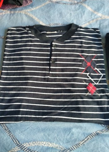 Erkek Çizgili Kısa Kollu Polo Tişört - Görsel 7