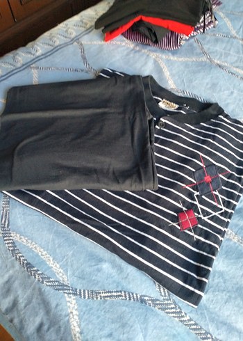 Erkek Çizgili Kısa Kollu Polo Tişört - Görsel 5