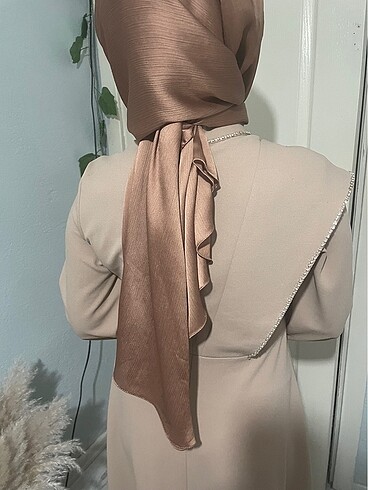 40 Beden camel Renk Elbise