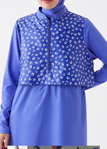 kadin mavi tesettur mayo takimi - Görsel 8