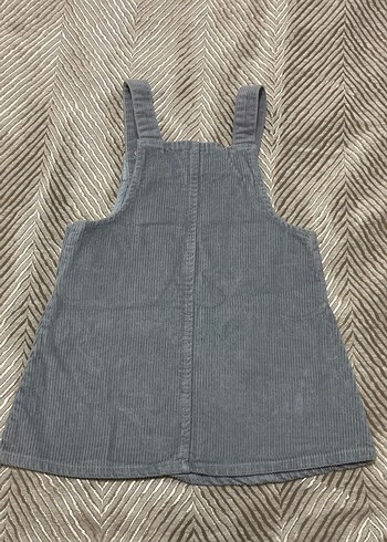 Gri Kız Çocuk kadife Elbise - Görsel 2