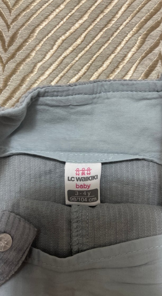 Gri Kız Çocuk kadife Elbise - Görsel 3