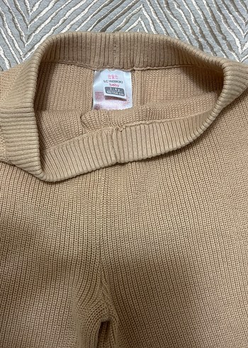 Bej Örgü çocuk yelek Pantolon Takımı - Görsel 3