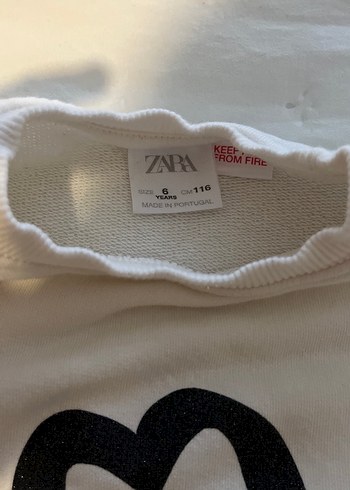 Beyaz Pamuklu çocuk zara Sweatshirt - Görsel 2