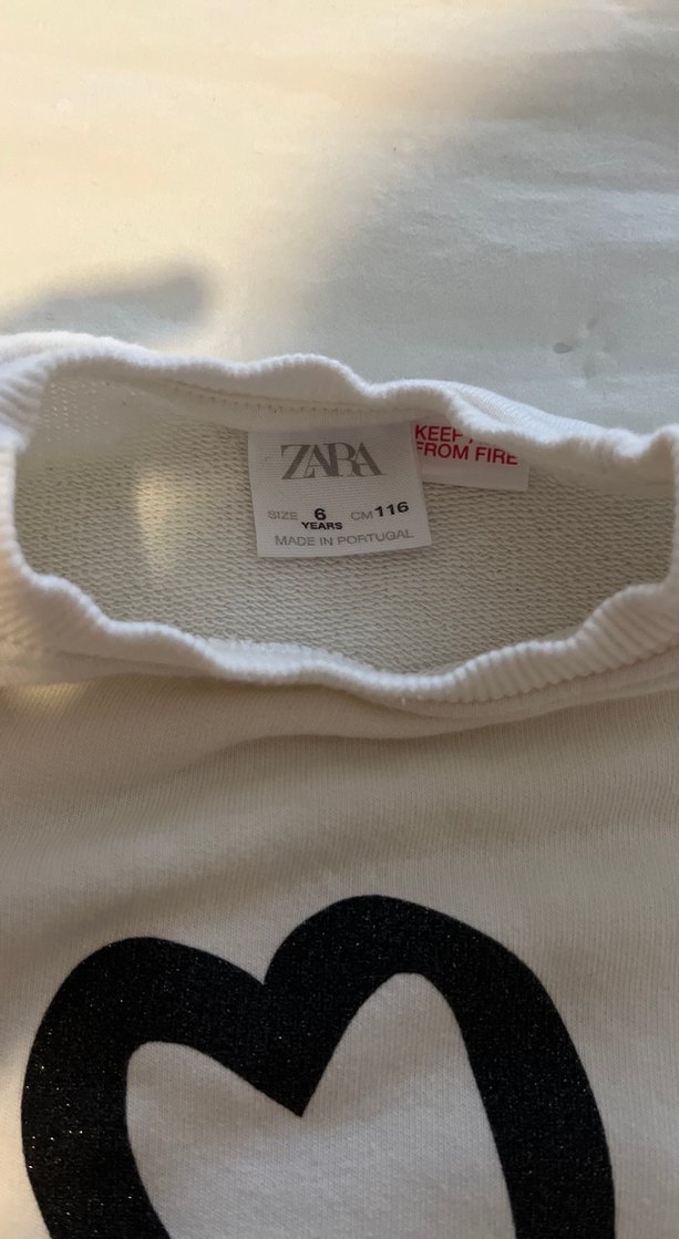 Beyaz Pamuklu çocuk zara Sweatshirt - Görsel 2