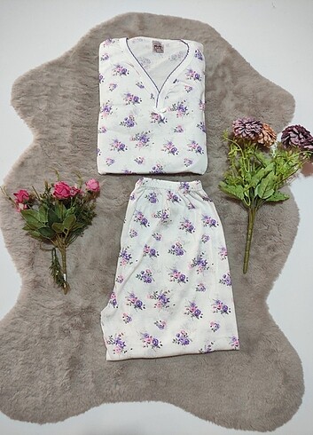 Pamuklu battal anne pijama takımı 