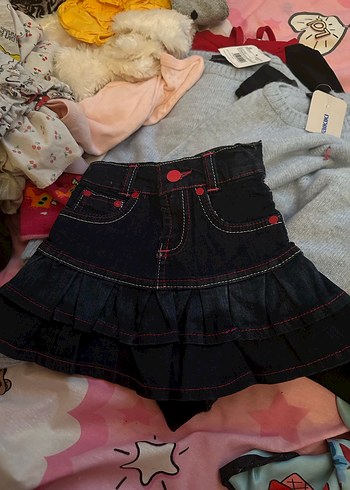 Kız Çocuk Siyah Denim Frozen Etek - Görsel 2