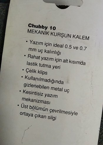 Chubby 10 Mekanik Kurşun Kalem 0.5 yenidir - Görsel 2