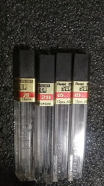 4 adet 2 b pentel 0.5 uc
