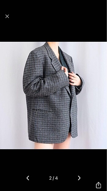 xxl Beden Vintage blazer kalın ceket