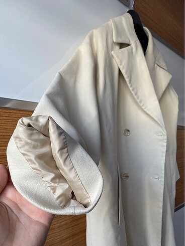 xl Beden Krem Astarlı Oversize kaban
