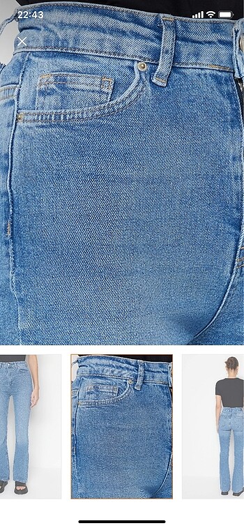 40 Beden mavi Renk Mavi yüksek bel flare jeans 40-42 beden