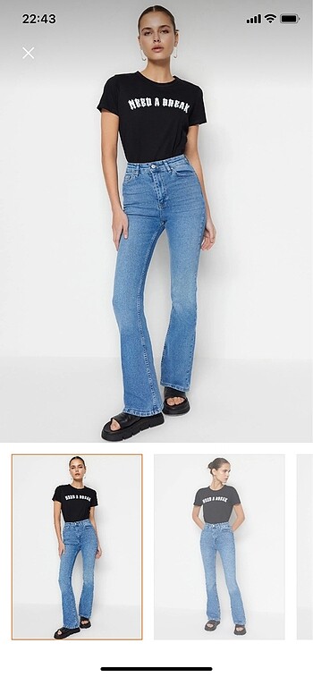 Mavi Yüksek Bel Flare Jeans 40-42-44 beden