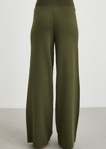 Düğmeli Haki Kadın Triko Eşofman Takımı - Görsel 3