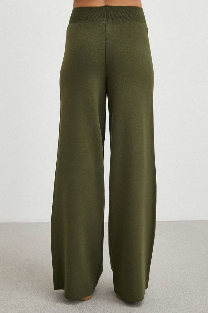 Düğmeli Haki Kadın Triko Eşofman Takımı - Görsel 3